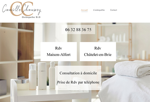 Site internet Camille Chaussey Ostéopathe